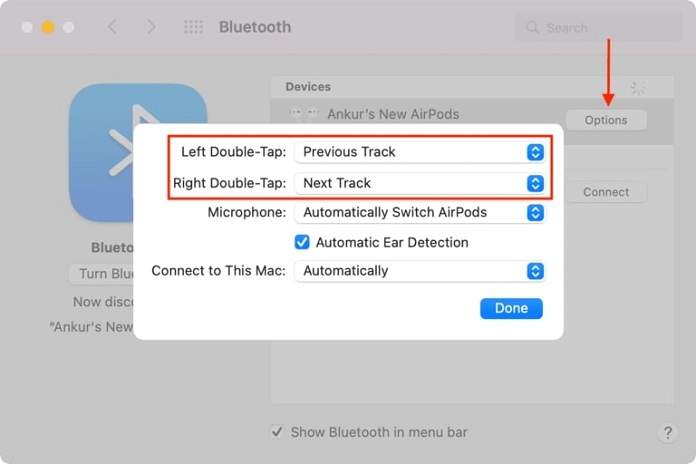 turn off AirPods Siri using mac