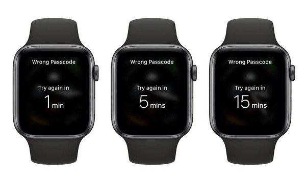 too many passcode attempts on apple watch
