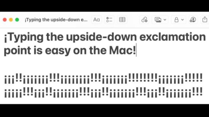 upside down exclamation point mac