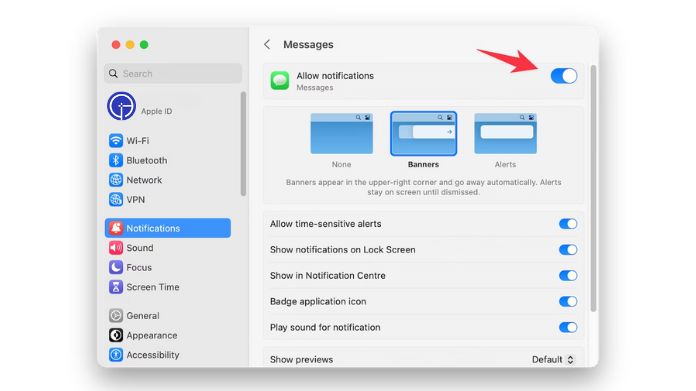 how to turn off messages on mac