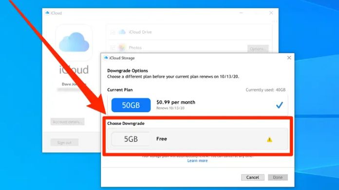 how to cancel icloud storage