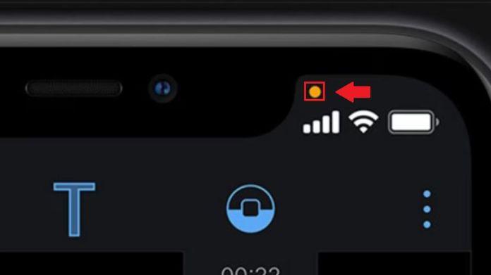 yellow dot on iphone